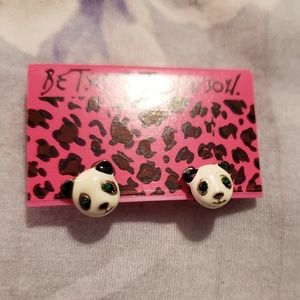 Betsey Johnson panda earrings